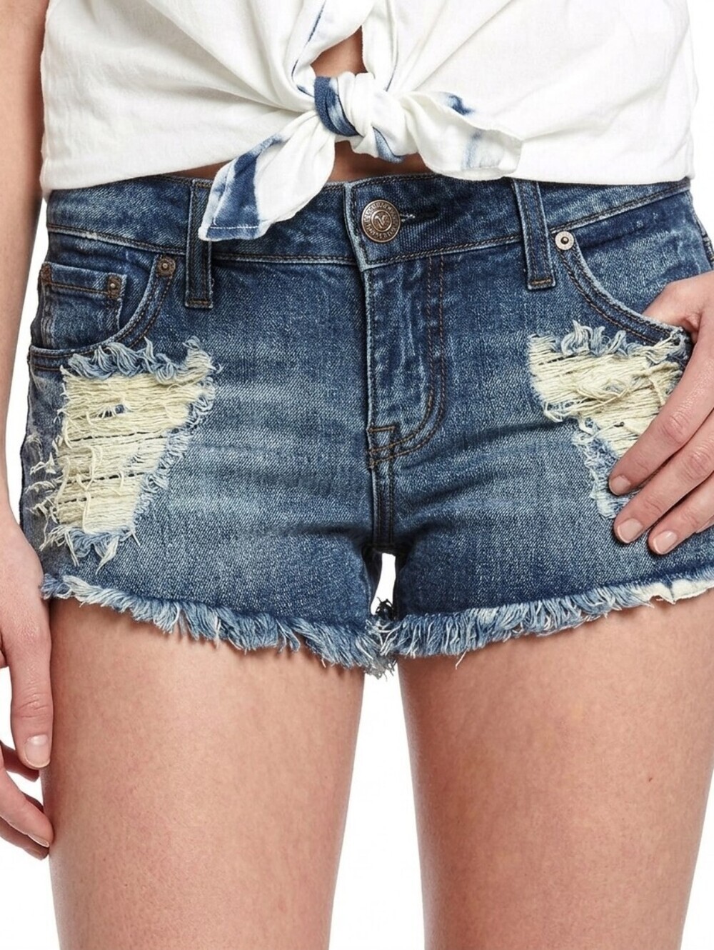 Jessica Simpson Size 28 Denim Shortie Shorts Daisy Dukes